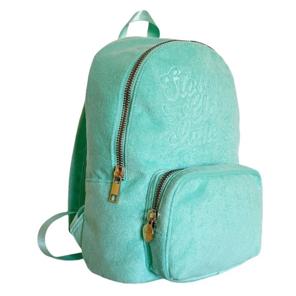 NEW STONEY CLOVER LANE X TARGET Terry Cloth Embossed Backpack in Light Green - Picture 2 of 5
